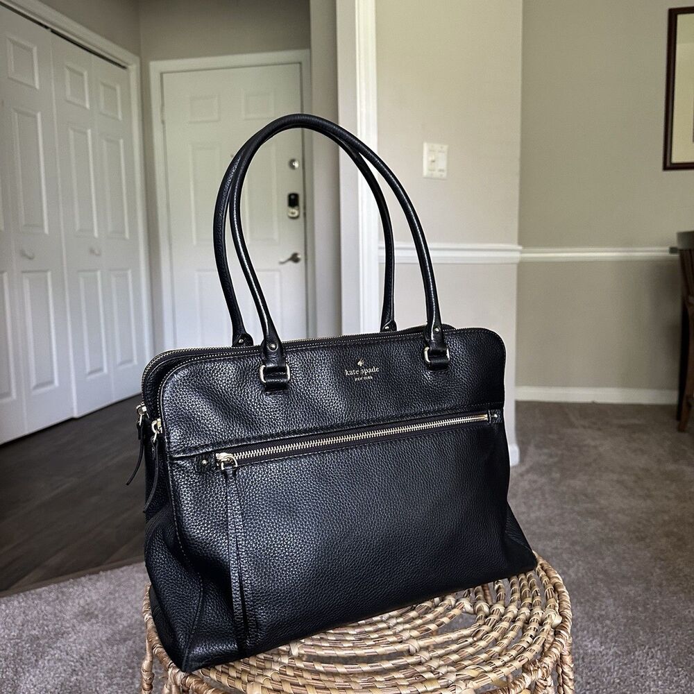 Kate Spade Black Pebbled Leather Tote Bag
